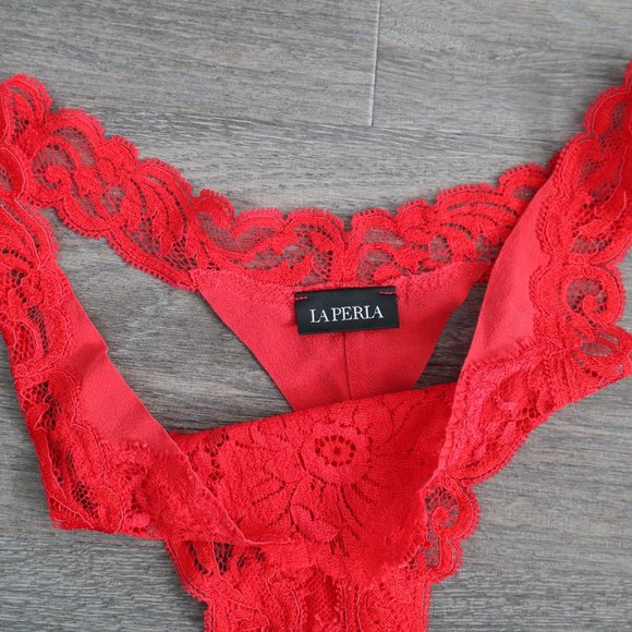 La Perla Red Lace Panties - Picture 3 of 4